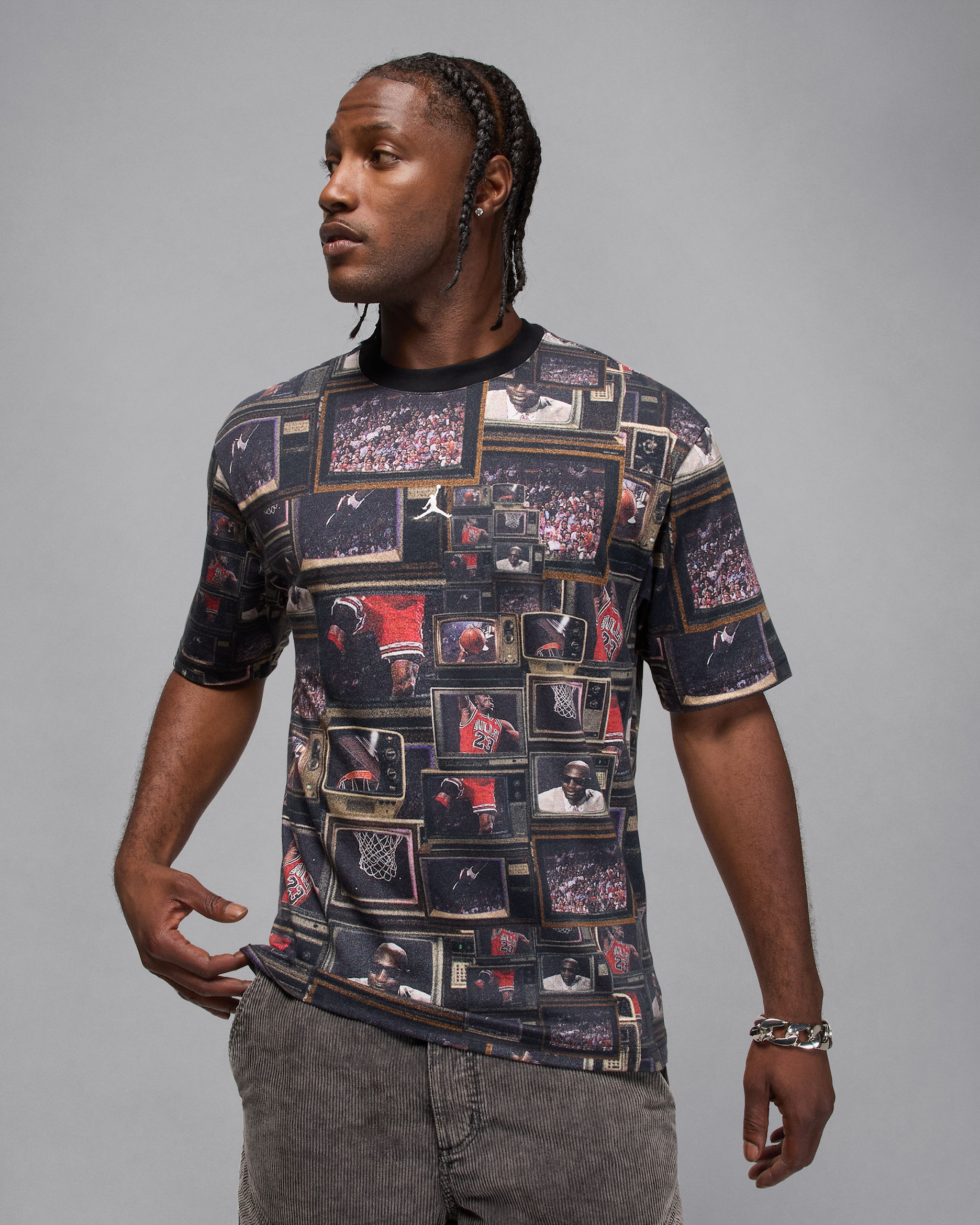 デッドストック★90sシカゴブルズ総柄プリントTシャツ★Lジョーダン★N2048 NIKE公式】ジョーダン ブルックリン メンズ プリント Tシャツ